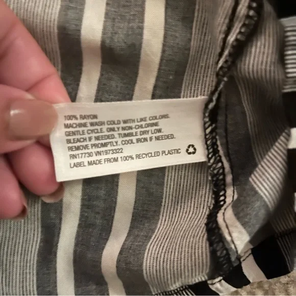 Xhilaration | V-Neck Strappy Button Down Black and White Midi Dress - Picture 7 of 7